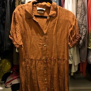 ZARA orange prairie dress